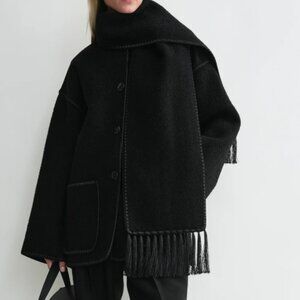 TOTEME Embroidered scarf jacket black, 34
